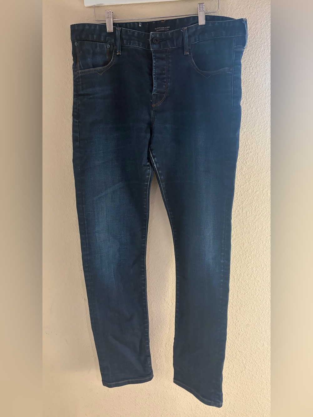 Scotch & Soda Men's Slim Jeans in Dark Blue Wash